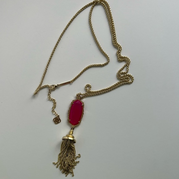 Kendra Scott Everly Long Necklace Pink Agate - Picture 2 of 2